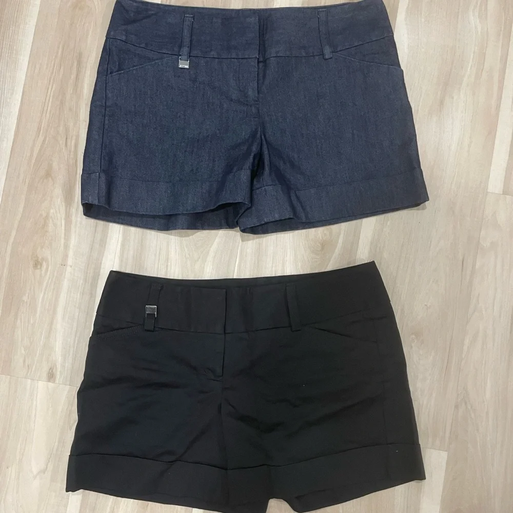 Stylish Women's Black and Blue Shorts by EXPRESS - Picture 2 of 6